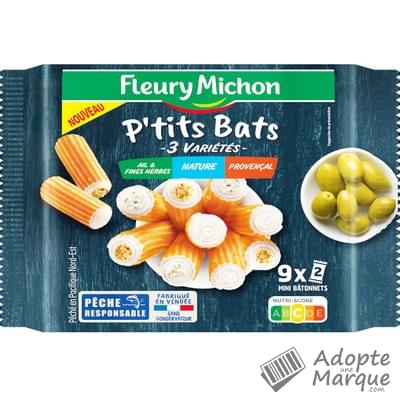 Fleury Michon Les P'tits Bats (Ail & fines Herbes, Nature & Provençal) Les 18 bâtonnets - 180G