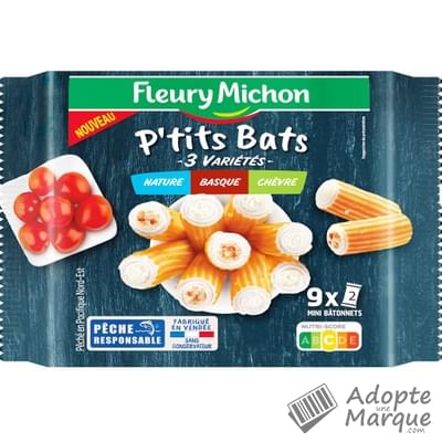 Fleury Michon Les P'tits Bats (Nature, Basque & Chèvre) Les 18 bâtonnets - 180G