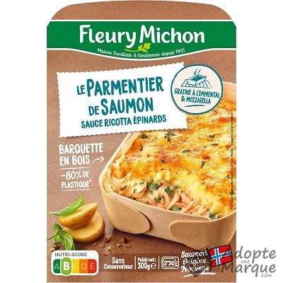 Fleury Michon Parmentier de Saumon sauce Ricotta Epinards La barquette de 300G