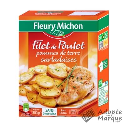 Fleury Michon Recettes de l'Atelier - Filet de Poulet & Pommes de terre à la Salardaise La barquette de 300G