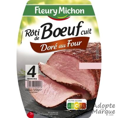Fleury Michon Rôti de Bœuf Doré au Four La barquette de 4 tranches - 120G