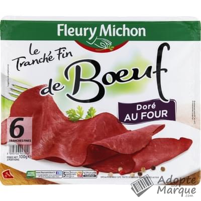 Fleury Michon Rôti de Bœuf Le tranché Fin Doré au four La barquette de 6 tranches - 100G