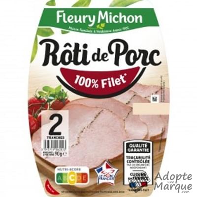 Fleury Michon Rôti de Porc cuit 100% Filet La barquette de 2 tranches - 90G