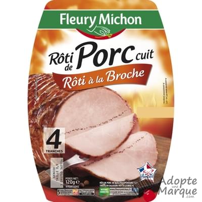 Fleury Michon Rôti de Porc cuit à la Broche La barquette de 4 tranches - 120G
