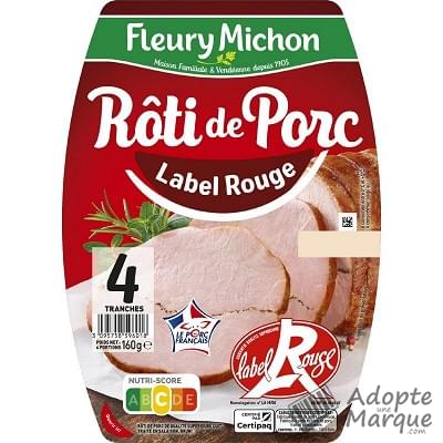 Fleury Michon Rôti de Porc cuit Label Rouge La barquette de 4 tranches - 140G