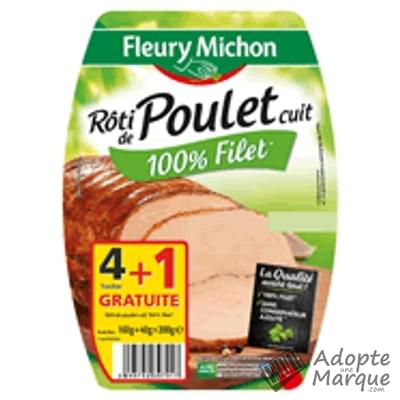 Fleury Michon Rôti de Poulet cuit 100% Filet La barquette de 5 tranches - 200G