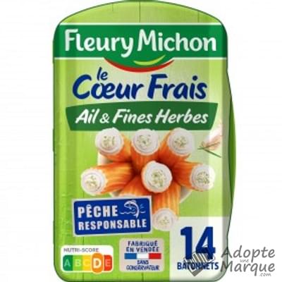 Fleury Michon Surimi le Cœur Frais Fromage, Ail & fines Herbes Les 14 bâtonnets - 224G