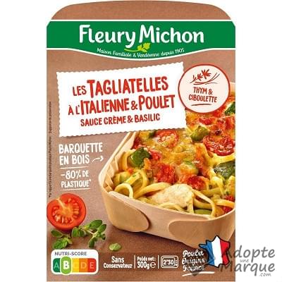 Fleury Michon Tagliatelles à l'Italienne & Poulet Sauce Crème & Basilic La barquette de 300G