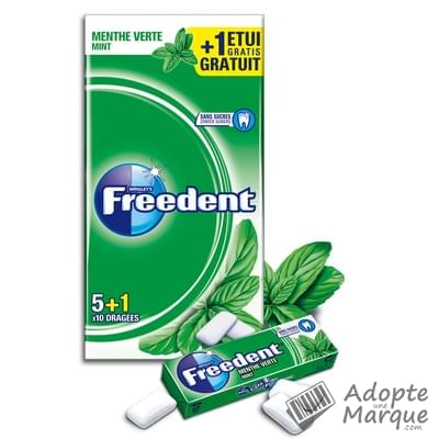 Freedent Dragées - Chewing-gum sans sucre au goût Chlorophylle Les 6 boîtes de 10 dragées - 84G