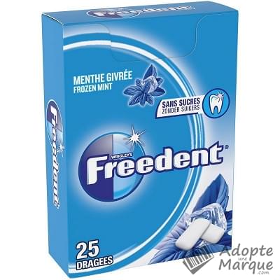 Freedent Dragées - Chewing-gum sans sucre au goût Menthe Givrée La boîte de 25 dragées - 35G