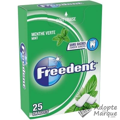 Freedent Dragées - Chewing-gum sans sucre au goût Menthe Verte La boîte de 25 dragées - 35G