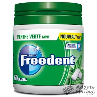 Freedent Dragées - Chewing-gum sans sucre au goût Menthe Verte La boîte de 60 dragées - 84G