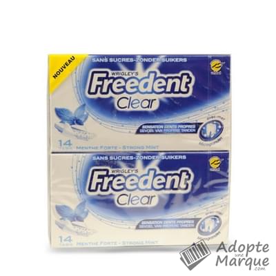 Freedent Freedent Clear - Sticks - Chewing-gum sans sucre au goût Menthe forte Les 2 boîtes de 14 sticks - 54G