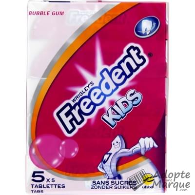 Freedent Freedent Kids - Sticks - Chewing-gum sans sucre au goût Bubble Gum Les 5 boîtes de 5 sticks - 65G