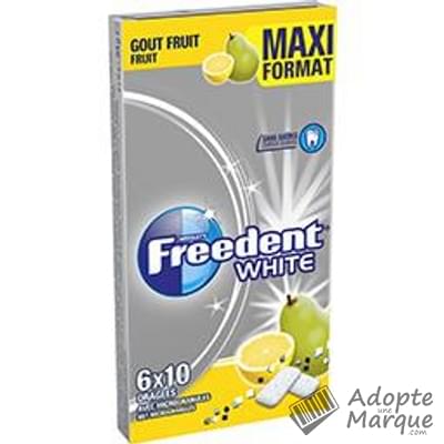 Freedent Freedent White - Dragées - Chewing-gum sans sucre au goût Fruits Les 6 boîtes de 10 dragées - 84G