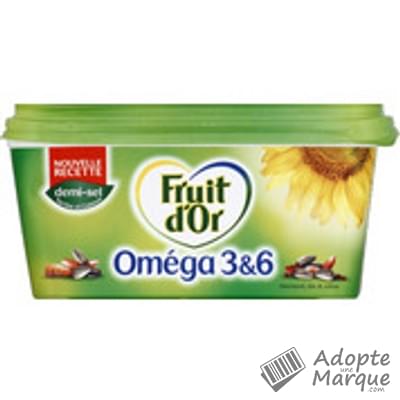 Fruit d'Or Margarine Oméga 3&6 Demi-Sel - 60%MG La barquette de 510G