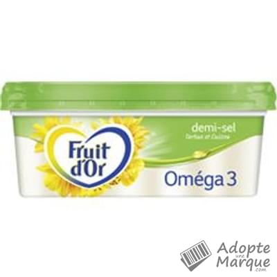 Fruit d'Or Margarine Oméga 3 Demi-Sel - 60%MG La barquette de 250G