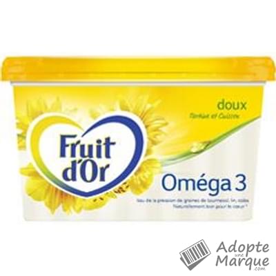 Fruit d'Or Margarine Oméga 3 Doux - 60%MG La barquette de 1KG