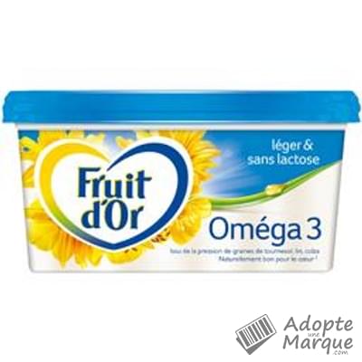 Fruit d'Or Margarine Oméga 3 Léger & Sans Lactose - 50%MG La barquette de 510G