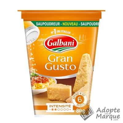 Galbani Gran Gusto Râpé 28%MG Le pot saupoudreur de 80G