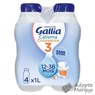 Gallia Calisma Croissance - Lait de croissance liquide (à partir de 12 mois) Les 4 bouteilles de 1L