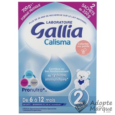 Gallia Calisma - Lait en poudre 2ème âge (de 6 à 12 mois) La boîte de 2 sachets - 700G
