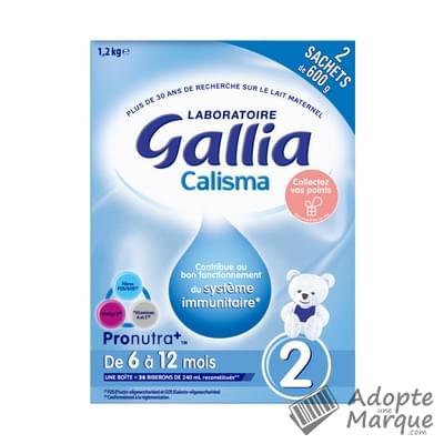 Gallia Calisma - Lait en poudre 2ème âge (de 6 à 12 mois) "La boîte de 3 sachets - 1,2KG"