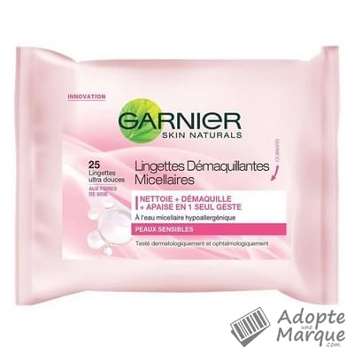 Garnier Skin Naturals - Lingettes Démaquillantes Micellaires Le paquet de 25 lingettes