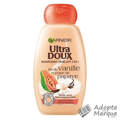 Garnier Ultra DOUX - Shampooing 2en1 au Lait de Vanille & Pulpe de Papaye Le flacon de 250ML