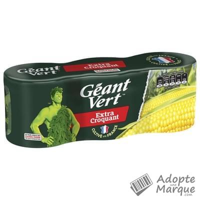 Géant Vert Maïs Doux Extra Croquant Les 3 conserves de 140G