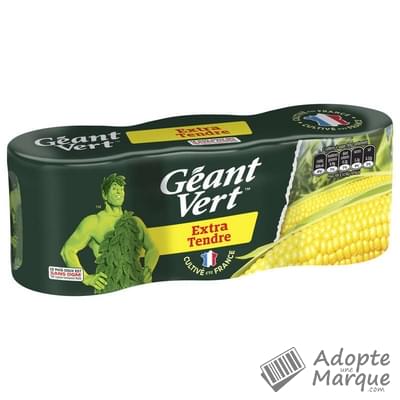 Géant Vert Maïs Doux Extra Tendre Les 3 conserves de 140G