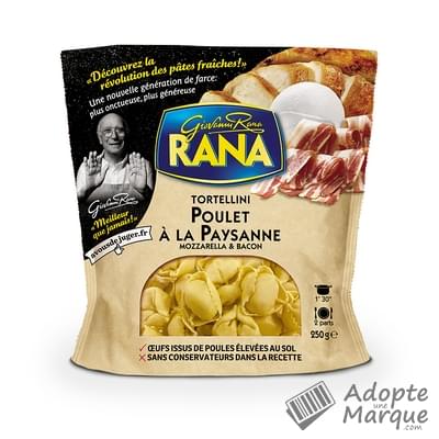 Giovanni Rana Tortellini Poulet à la Paysanne (Mozzarella & Bacon) Le sachet de 250G