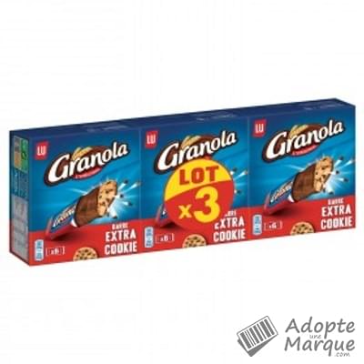 Granola Barre Extra Cookie Les 3 paquets de 6 barres - 3x168G