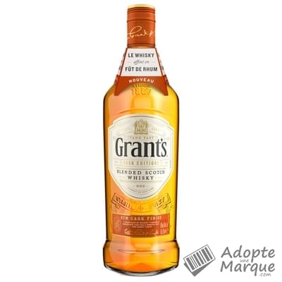 Grant's Whisky Blended Scotch Cask Edition : Rum Cask Finish - 40%vol. La bouteille de 70CL