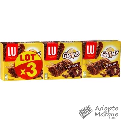 Grany Barres aux 5 Céréales & Chocolat Les 3 paquets de 6 barres - 3x125G