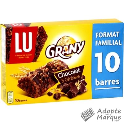 Grany Barres aux 5 Céréales & Chocolat Le paquet de 10 barres - 208G