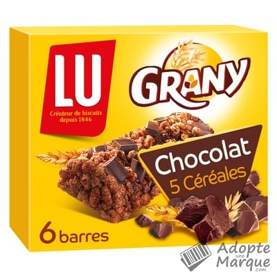Grany Barres aux 5 Céréales & Chocolat Le paquet de 6 barres - 125G