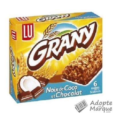 Grany Barres Céréalières Noix de Coco & Chocolat Le paquet de 6 barres - 125G