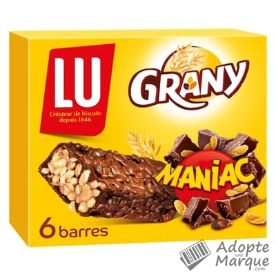 Grany Maniac - Barres Céréalières aux Chocolat Le paquet de 6 barres - 160G
