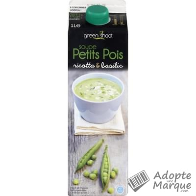 Green Shoot Soupe Petits Pois, Ricotta & Basilic La brique de 1L