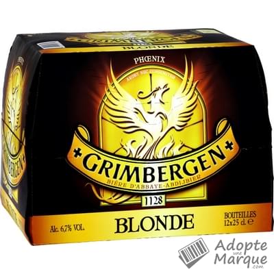 Grimbergen Bière Blonde d'Abbaye - 6,7% vol. Les 12 bouteilles de 25CL