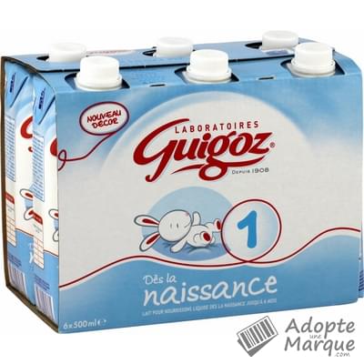 GUIGOZ - LAIT LIQUIDE BEBE DE CROISSANCE Pack de 6 briques de 1L - Laits et  Céréales/Lait de Croissance 