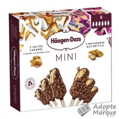 Häagen-Dazs Mini Bâtonnets Caramel & Macadamia Les 6 bâtonnets - 240ML