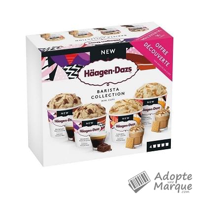 Häagen-Dazs MiniCups - Crème glacée Barista Collection  Les 4 pots de 95ML