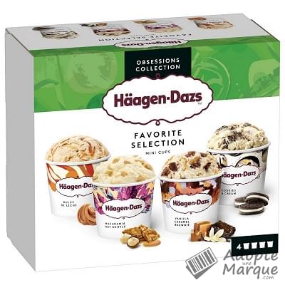 Häagen-Dazs MiniCups - Crème glacée Favorite Selection Les 4 pots de 95ML