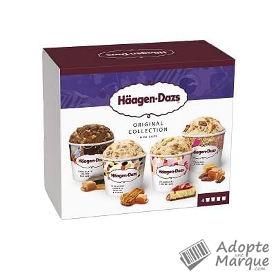Häagen-Dazs MiniCups - Crème glacée Original Collection Les 4 pots de 95ML