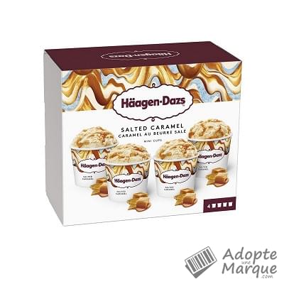 Häagen-Dazs MiniCups - Crème glacée Salted Caramel Les 4 pots de 95ML