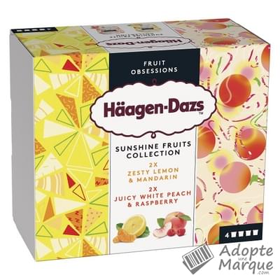 Häagen-Dazs MiniCups - Crème glacée Sunshine Fruits Collection Les 4 pots de 95ML