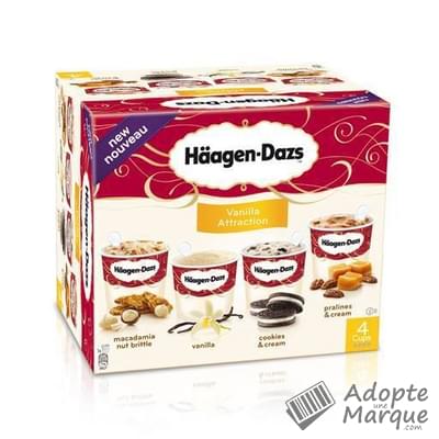 Häagen-Dazs MiniCups - Crème glacée Vanilla Attraction Les 4 pots de 100ML