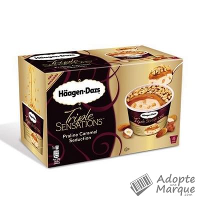 Häagen-Dazs Triple Sensations - Crème glacée Praline & Caramel Seduction Les 4 pots de 86ML